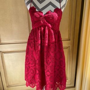 Anthropologie Summer Moon Red Lace Dress Size 2